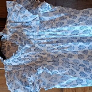 Victoria Dunn blue and white women's top size XL
